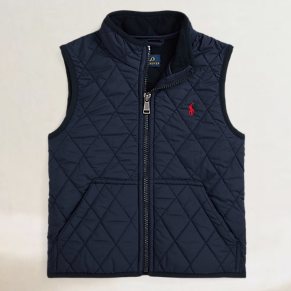 Polo by Ralph Lauren Black Quilted Vest Sz 5 NWOT